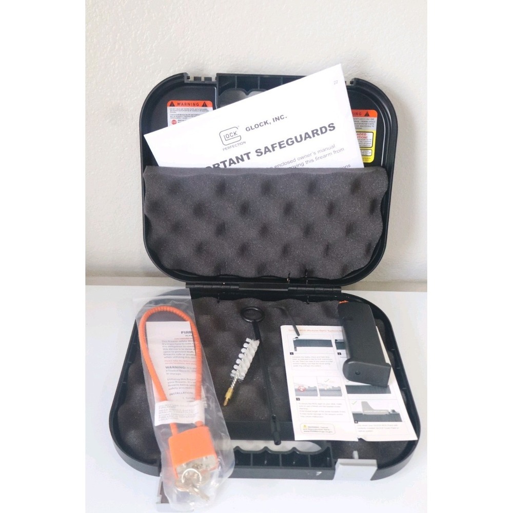 Glock G43X 9MM Black Hard Plastic Padded Case OEM Pistol Box